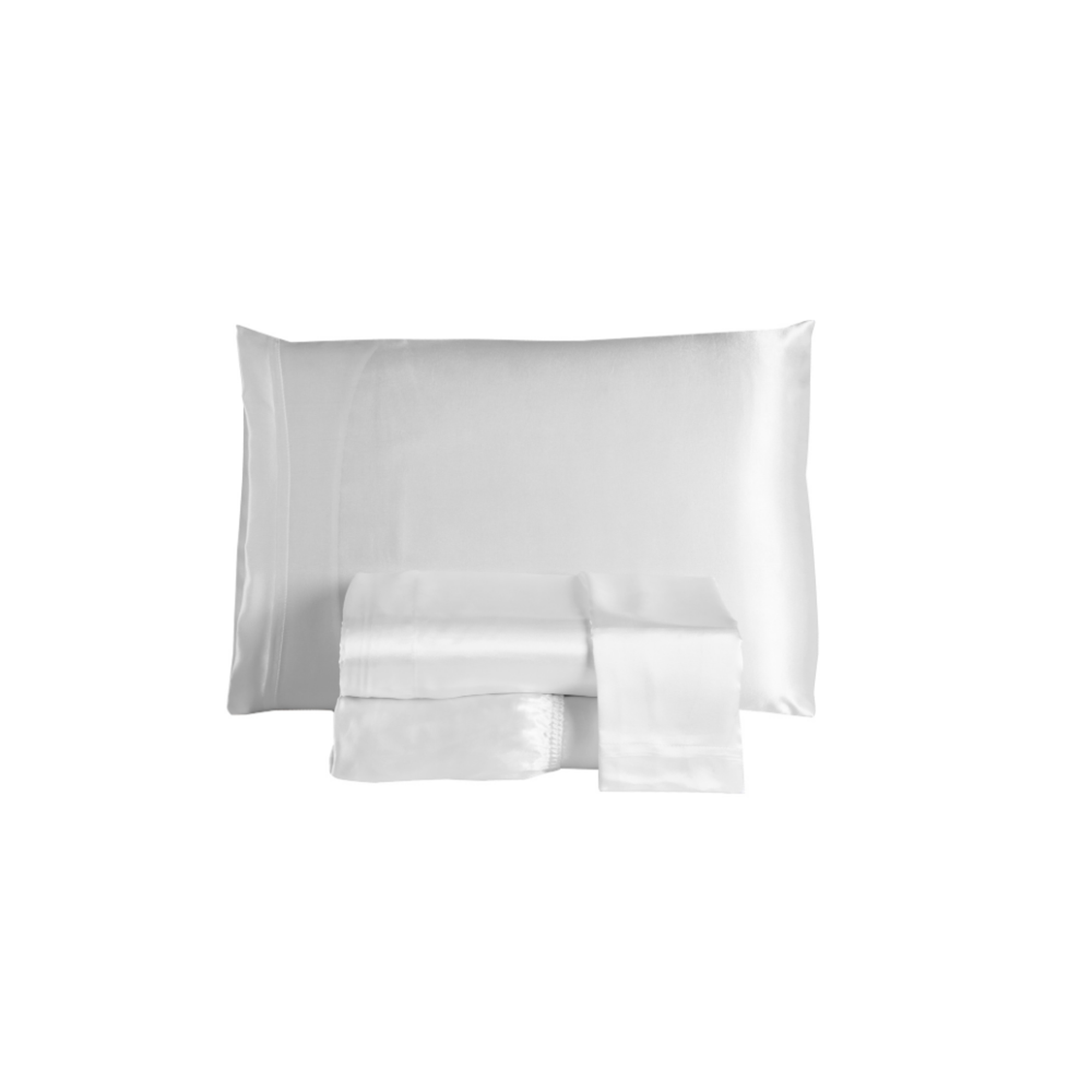 Jogo de Lençol King 4 Peças Cetim Charmousse Toque Acetinado Branco