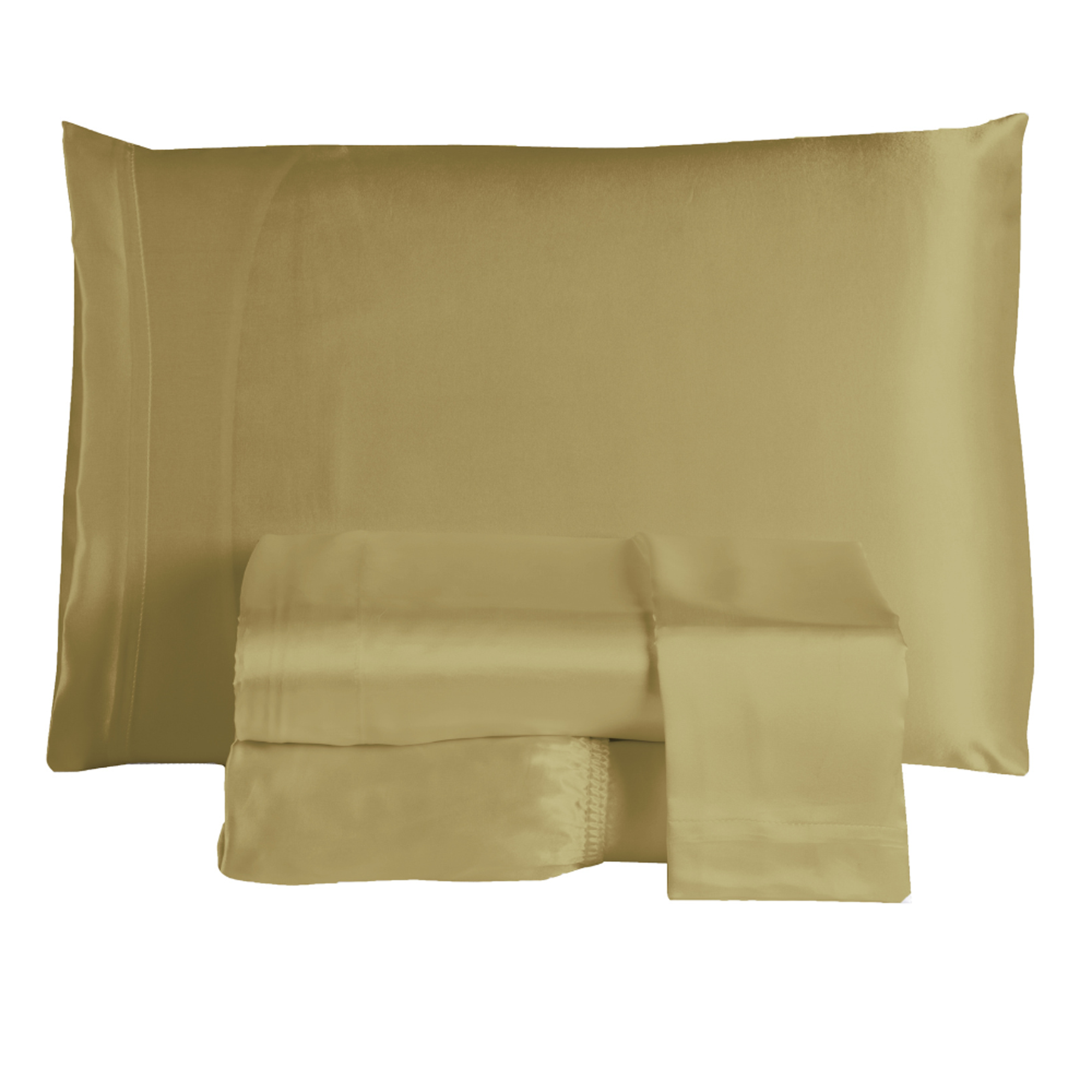 Jogo de Lençol King 4 Peças Cetim Charmousse Toque Acetinado Dourado