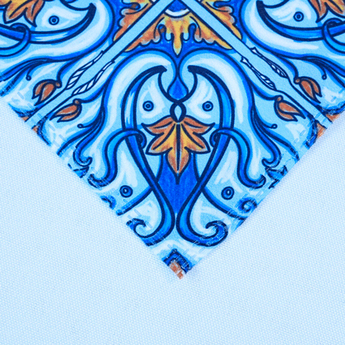 Kit 2 Guardanapos de Tecido Allegra Microfibra 35 x 35 cm Azulejo