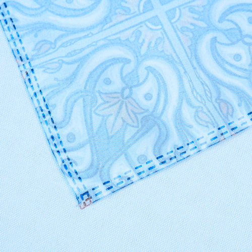 Kit 8 Guardanapos de Tecido Allegra Microfibra 35 x 35 cm Azulejo