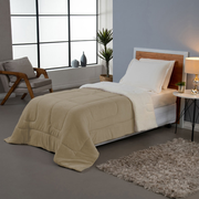 Coberdrom Soft Solteiro Dupla Face Sherpa Carneiro 230 x 170 cm Bege