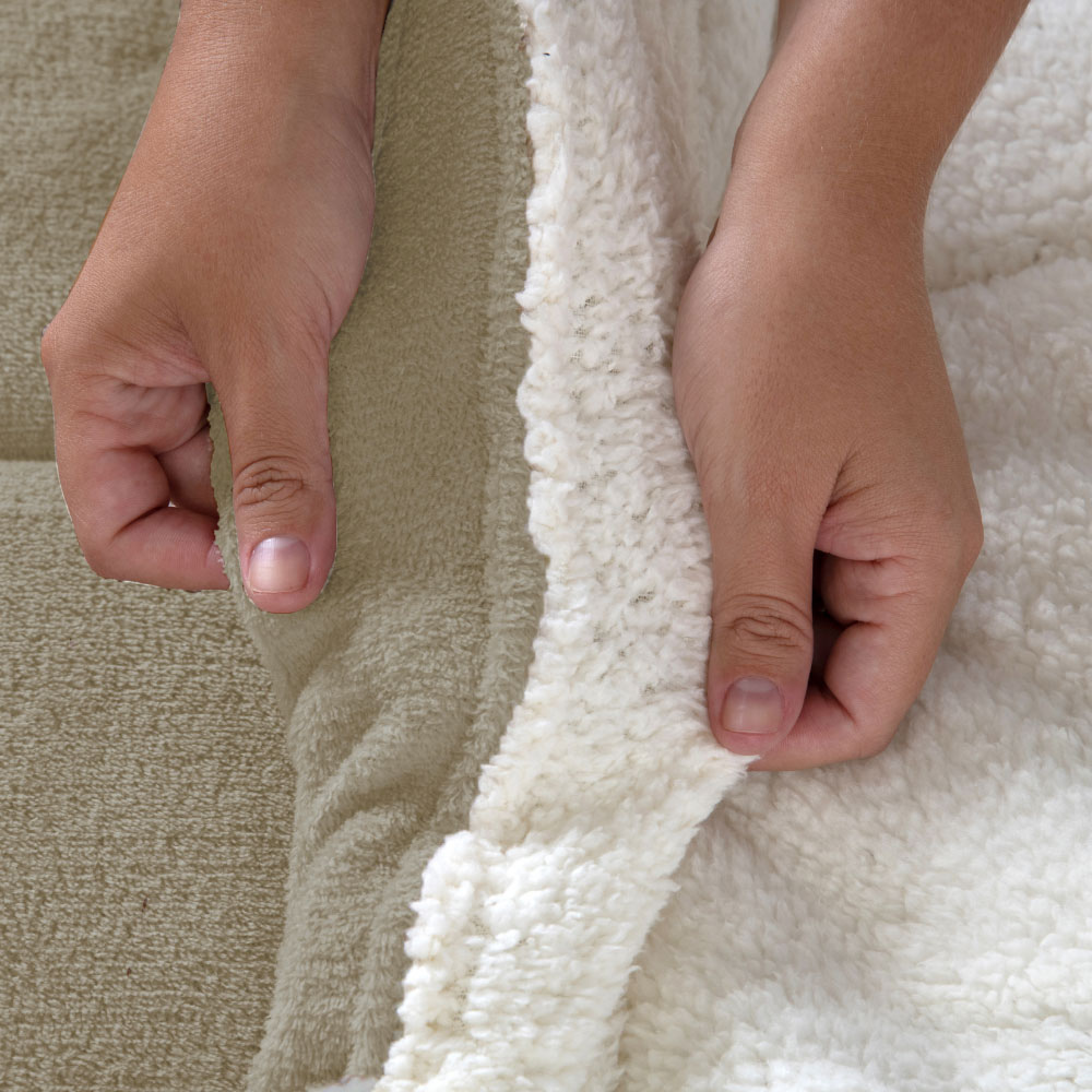 Coberdrom Soft Queen Dupla Face Sherpa Carneiro 230 x 250 cm Bege