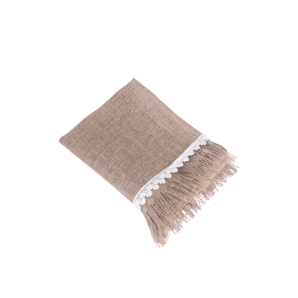 Caminho de Mesa Decorê Juta e Malva Bege 46 x 130 cm