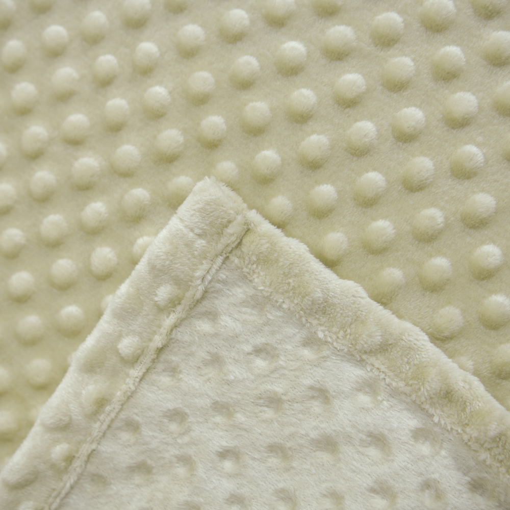 Manta Cobertor Delicatta Fleece Bolinha 220 x 240 cm Bege