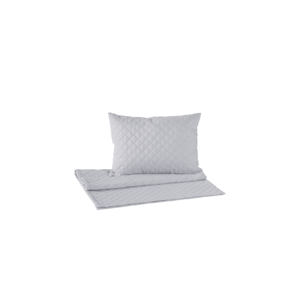 Kit Peseira Solteiro 3 Peças Microfibra Matelassê com Almofada Cheia Branco