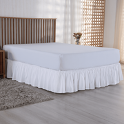 Saia para Cama Box Queen Elegance Micropercal 300 Fios com Elástico Branco