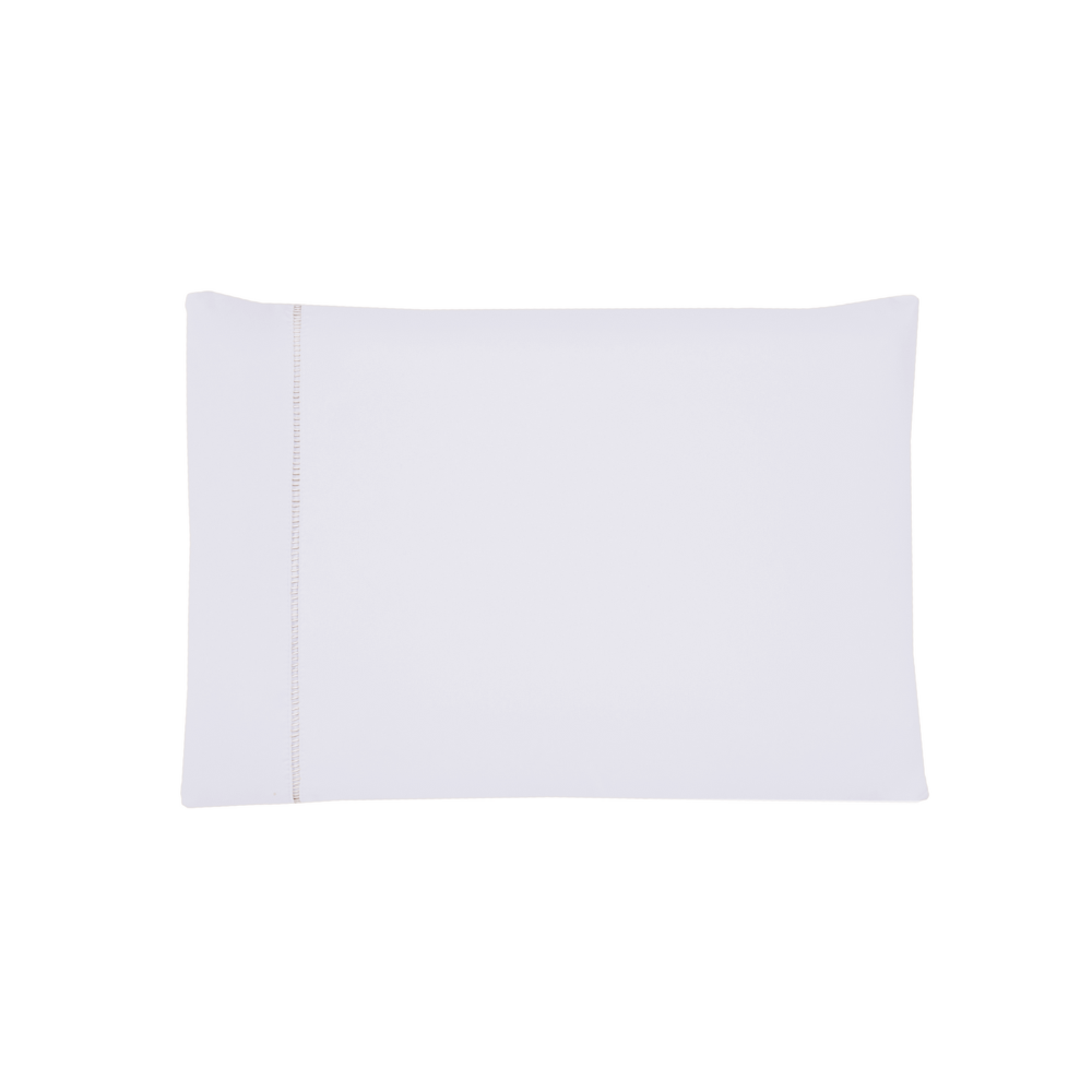 Par de Fronhas Ponto Palito 70 x 50 cm Micropercal 300 Fios 2 Peças Branco