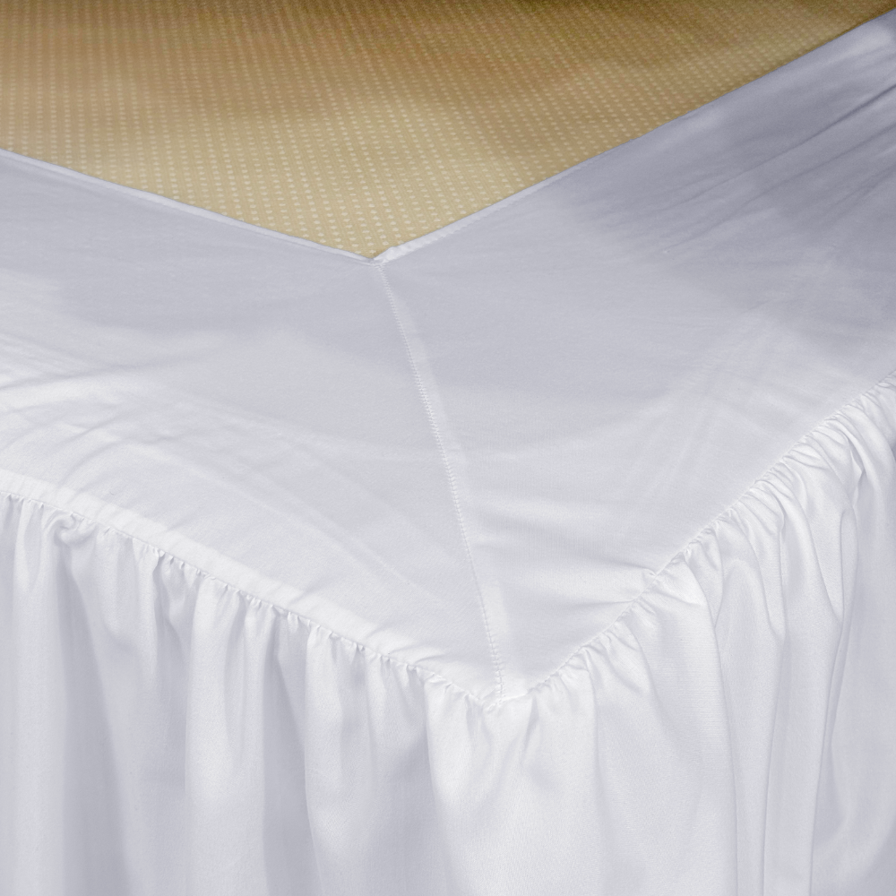 Saia para Cama Box Queen Elegance Micropercal 300 Fios com Elástico Branco