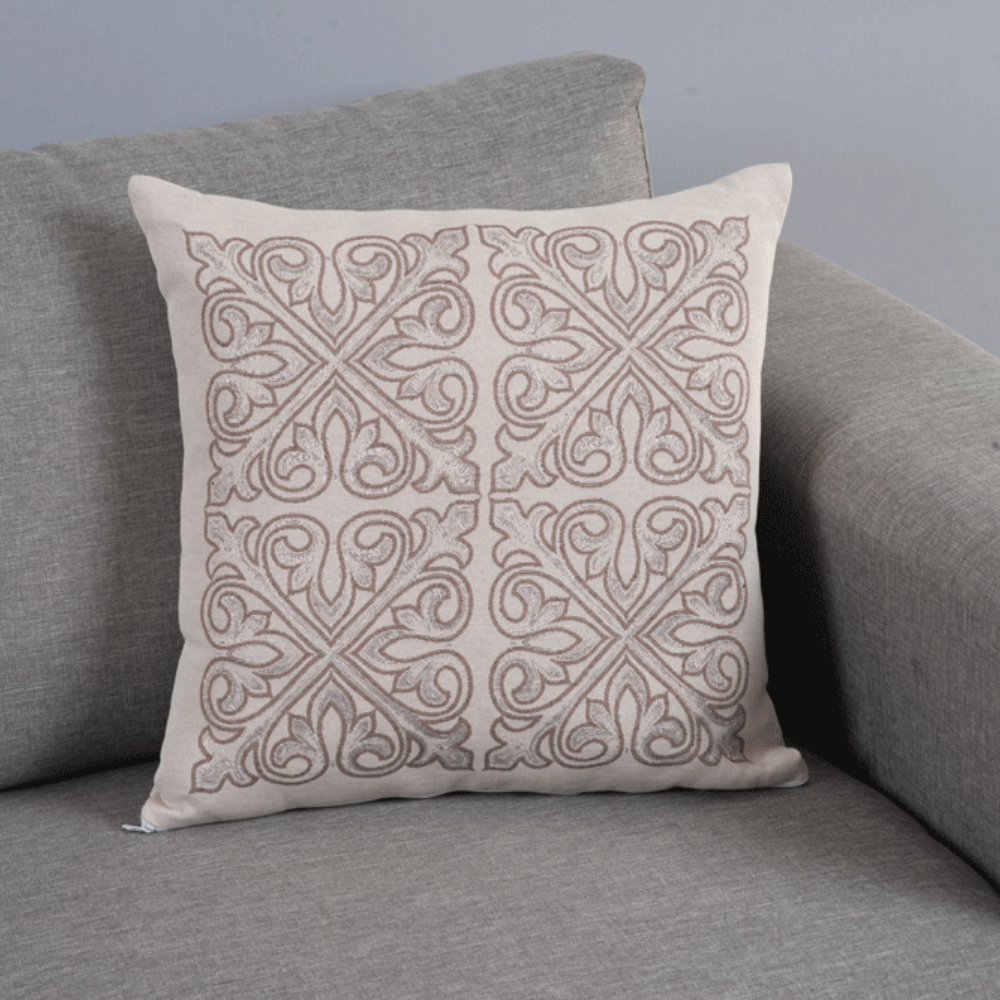 Capa para Almofada Grécia Jacquard 45 x 45 cm com Zíper 1 un Caqui