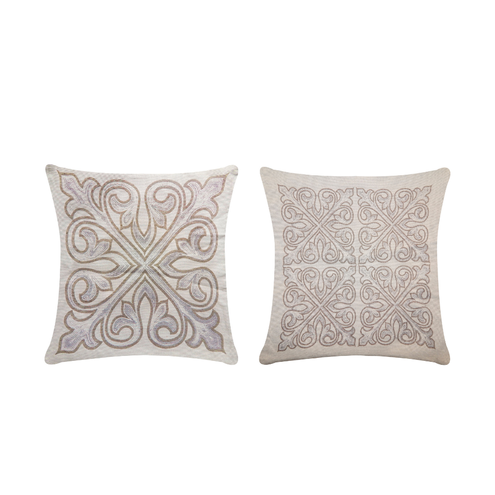 Capa para Almofada Grécia Jacquard 45 x 45 cm com Zíper 1 un Caqui
