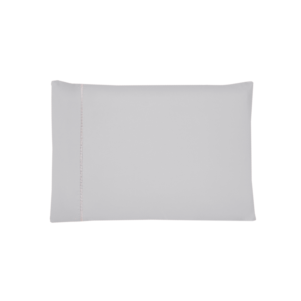 Par de Fronhas Ponto Palito 70 x 50 cm Micropercal 300 Fios 2 Peças Cinza