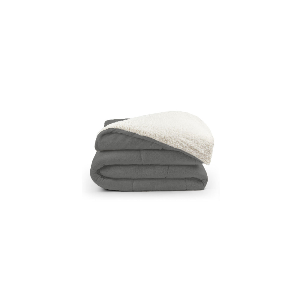 Coberdrom Soft King Dupla Face Sherpa Carneiro 230 x 280 cm Cinza
