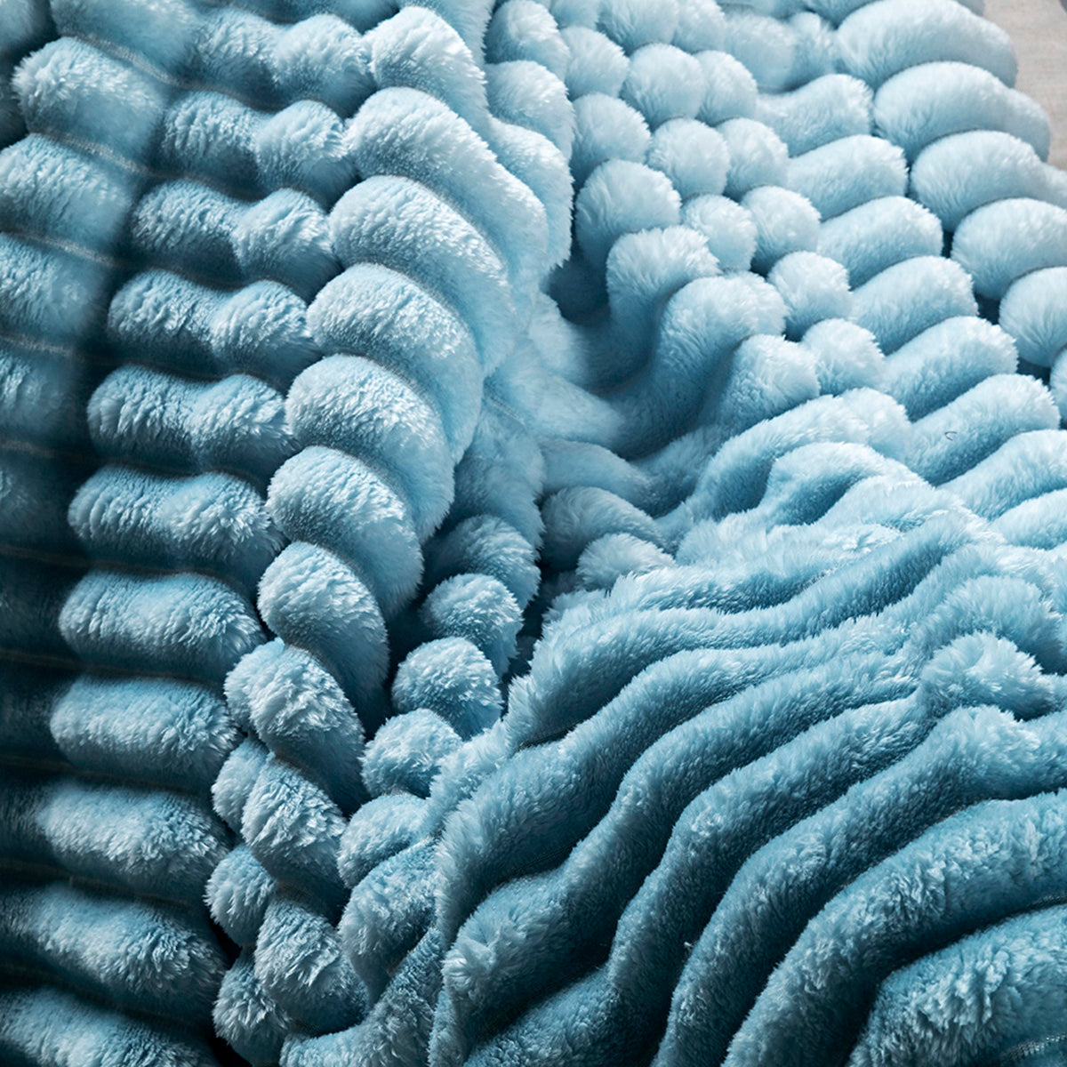 Cobertor Ultrasoft Fluffy Queen Microfibra Flannel 320g/m² Aqua