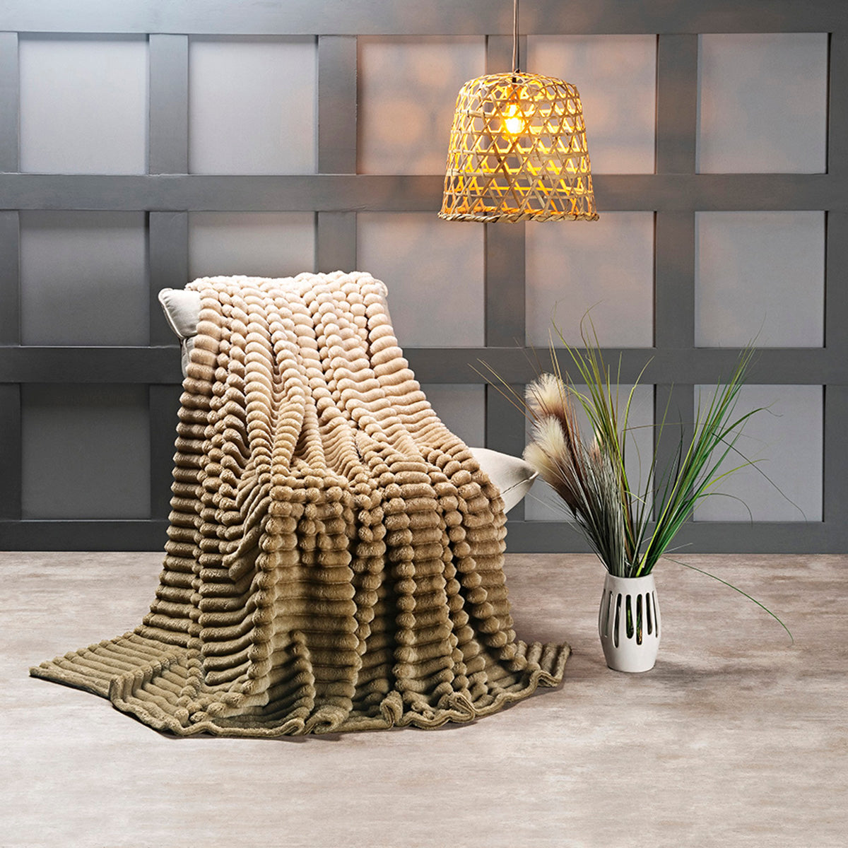 Cobertor Ultrasoft Fluffy Queen Microfibra Flannel 320g/m² Gold