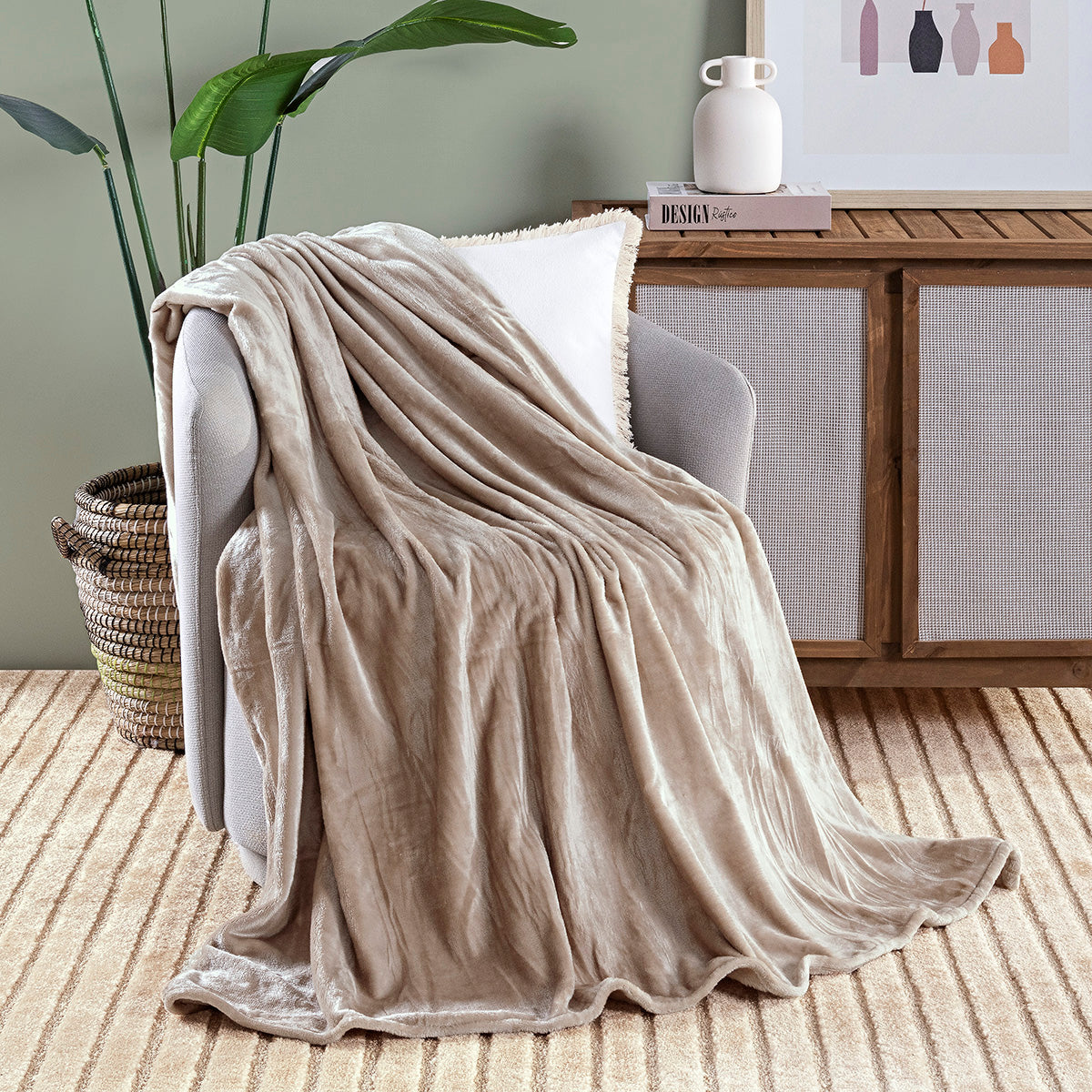 Cobertor Ultrasoft Sibéria Queen Microfibra Flannel 280g/m² Areia