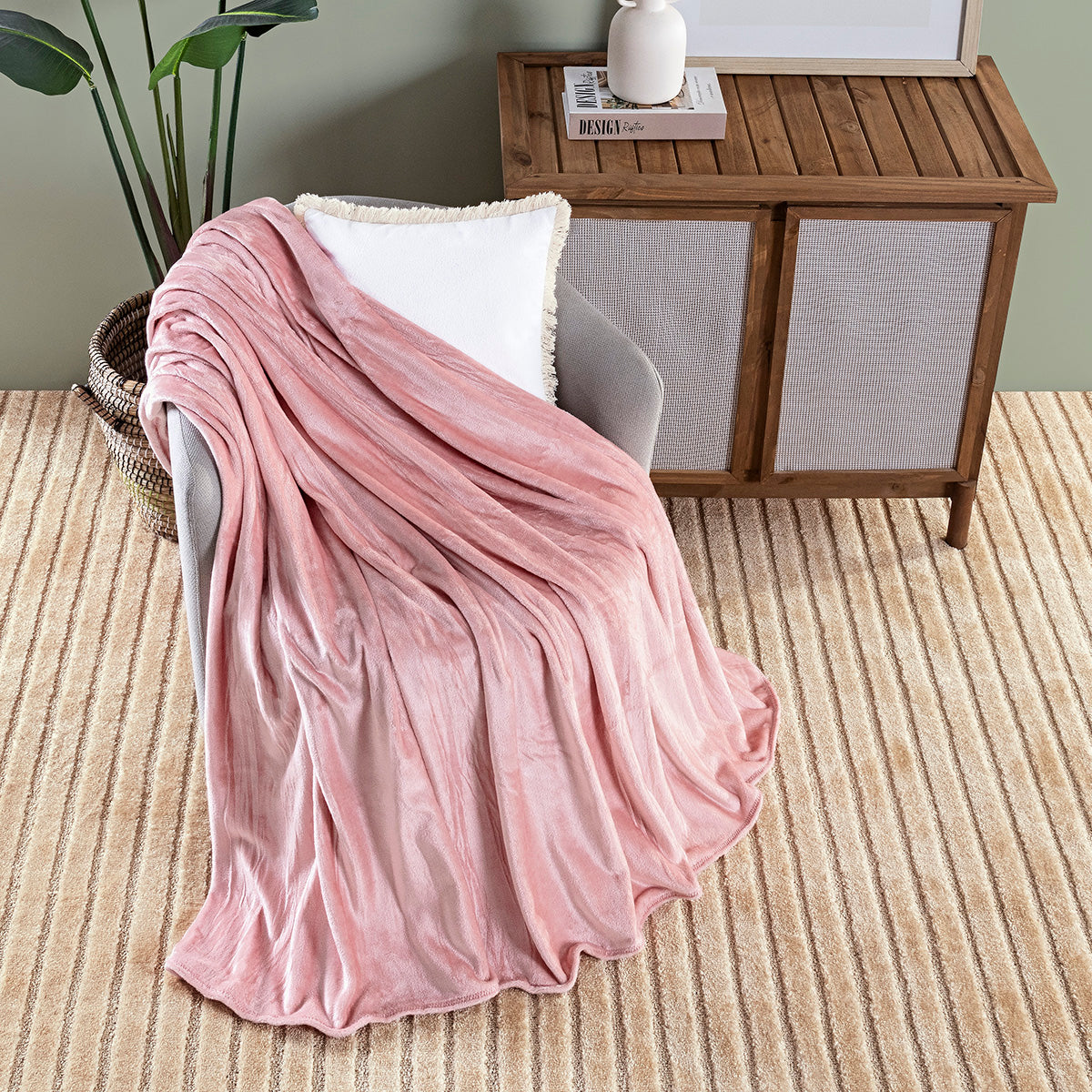 Cobertor Ultrasoft Sibéria Queen Microfibra Flannel 280g/m² Rosa