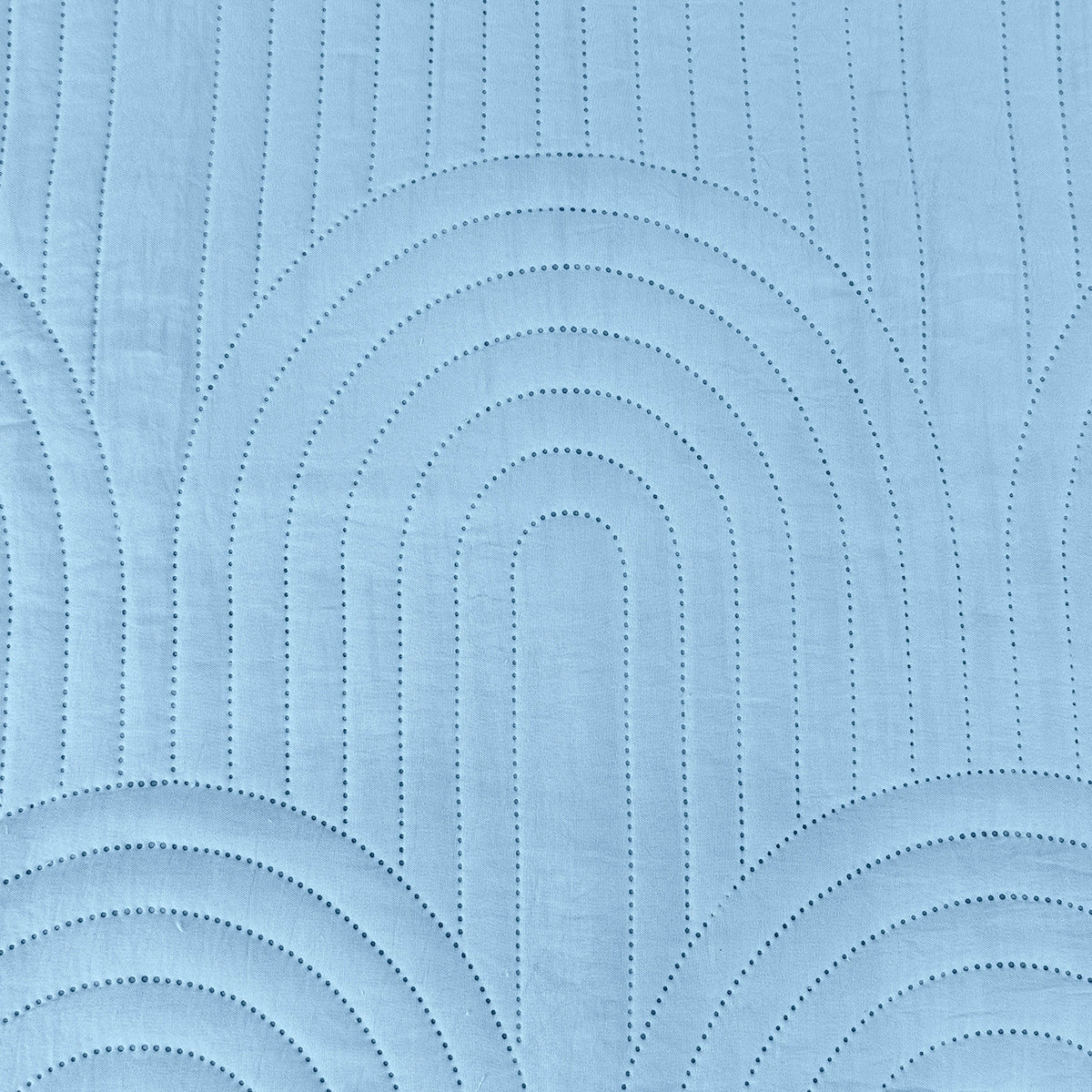 Cobre Leito Arcos King 3 Peças Micropercal 200 Fios Matelado Azul