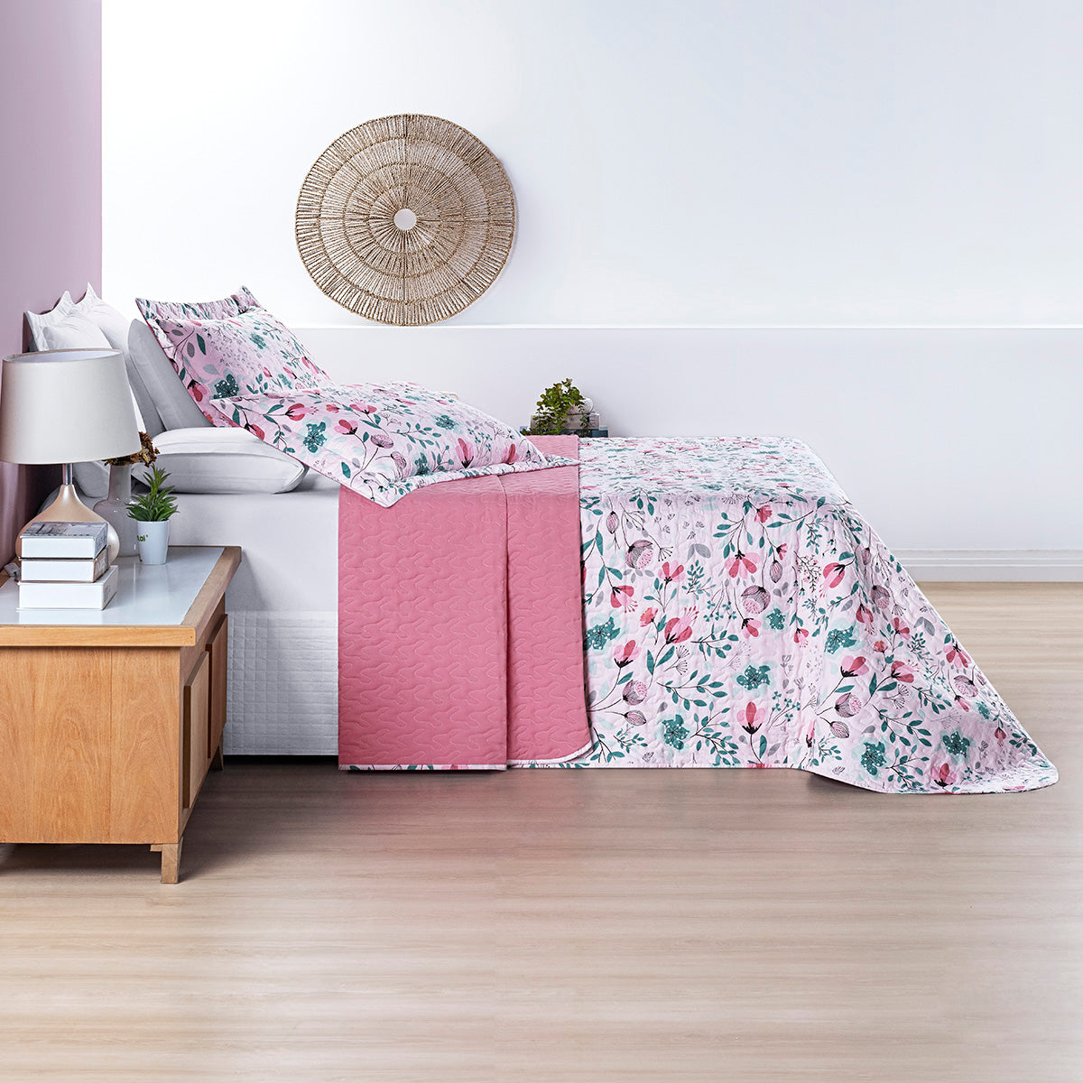 Cobre Leito Queen Avere Micropercal 200 Fios Estampado 3 Peças Bothanica