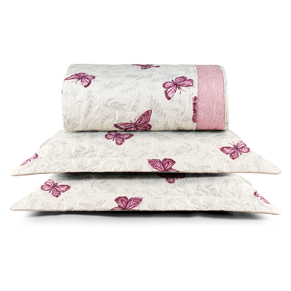 Cobre Leito Queen Avere Micropercal 200 Fios Estampado 3 Peças Borboletas