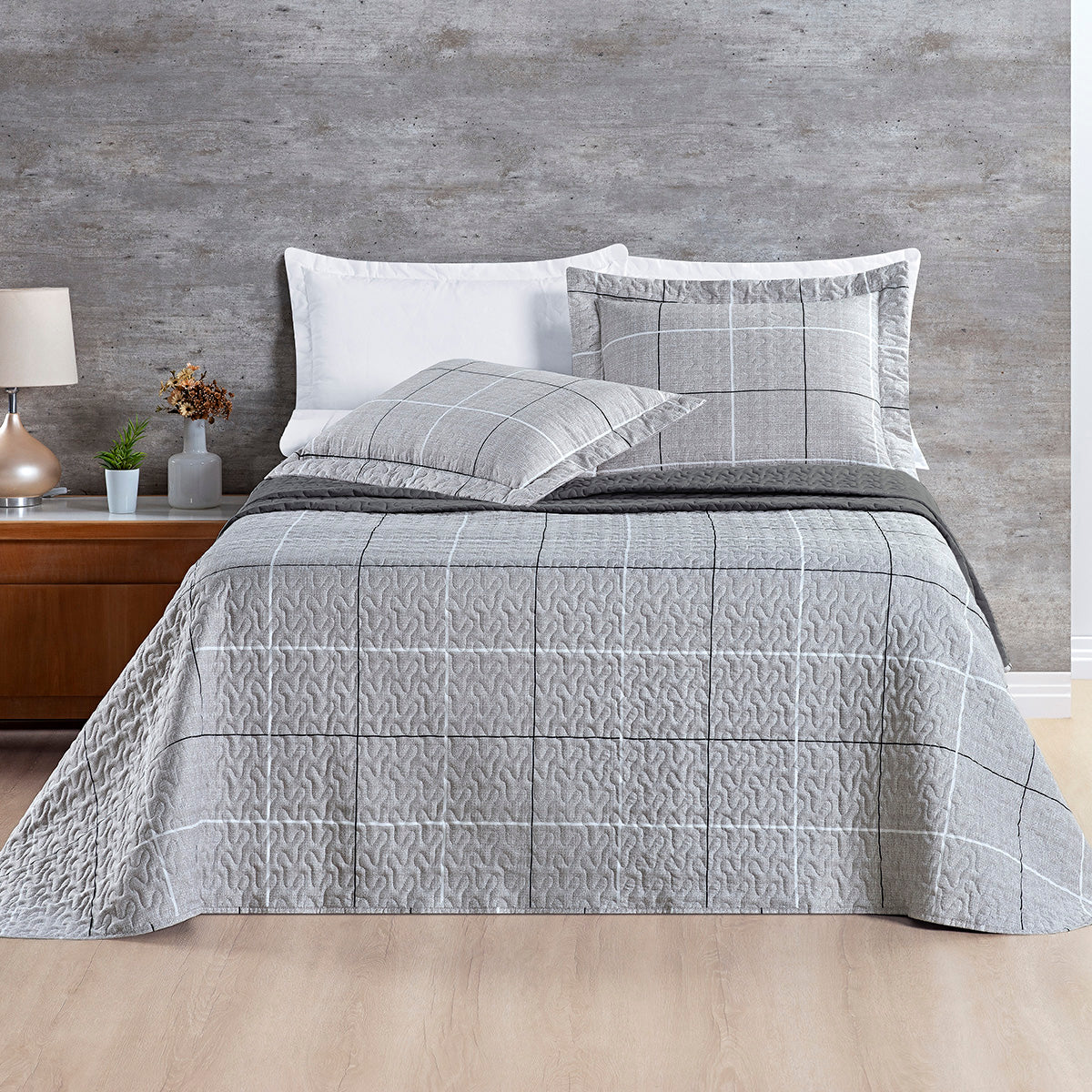Cobre Leito King Avere Micropercal 200 Fios Estampado 3 Peças Dallas