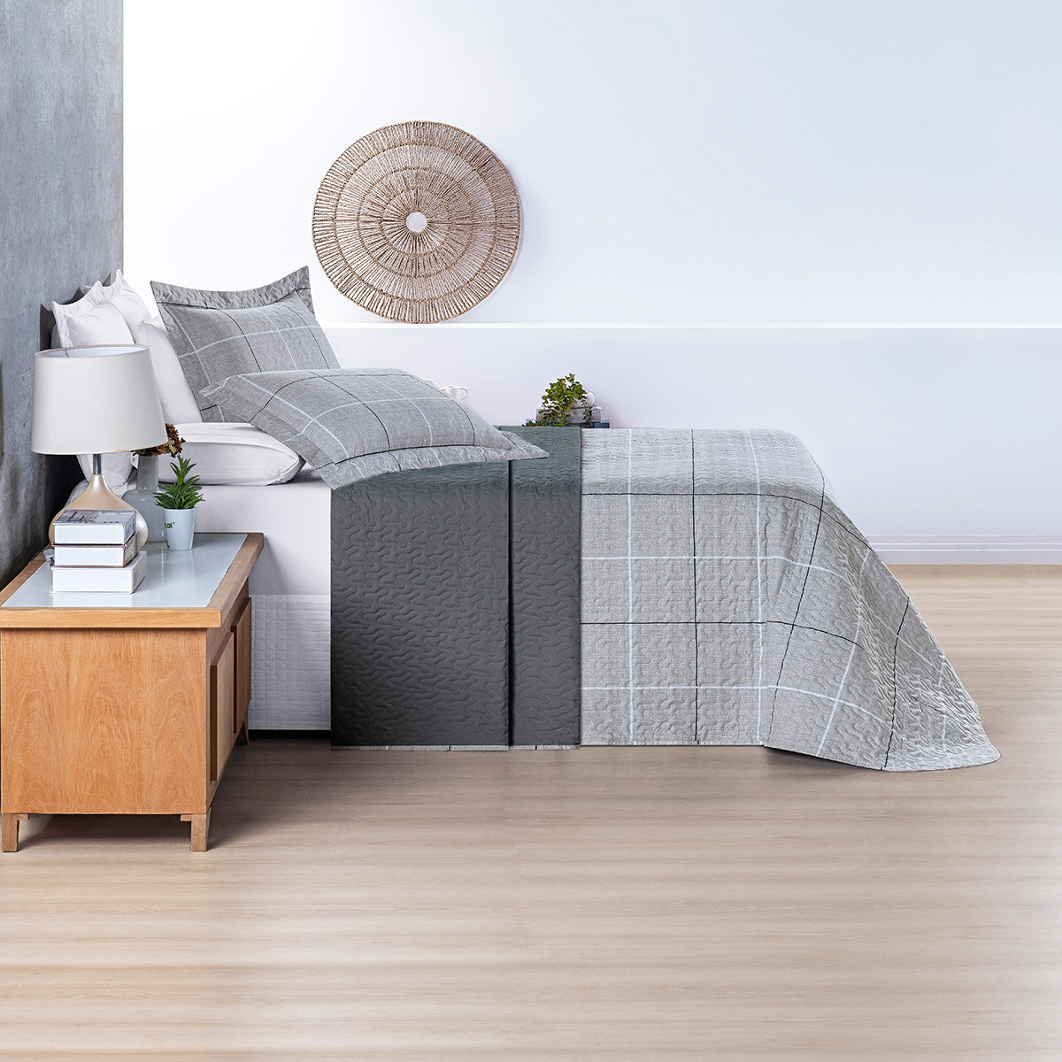 Cobre Leito Queen Avere Micropercal 200 Fios Estampado 3 Peças Dallas