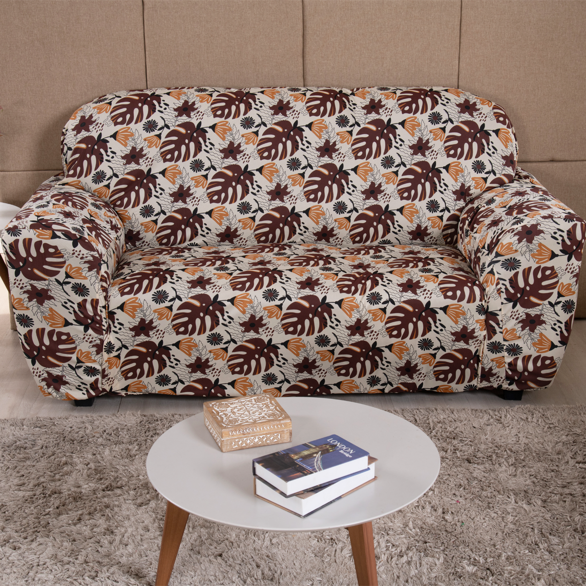 Capa para Sofá Coladinha com Elástico em Volta Folhas da Selva