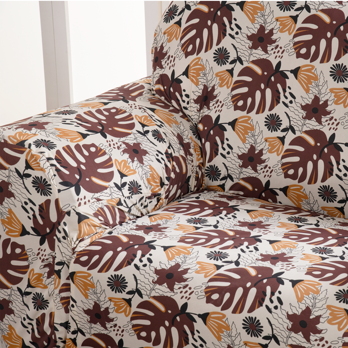 Capa para Sofá Coladinha com Elástico em Volta Folhas da Selva