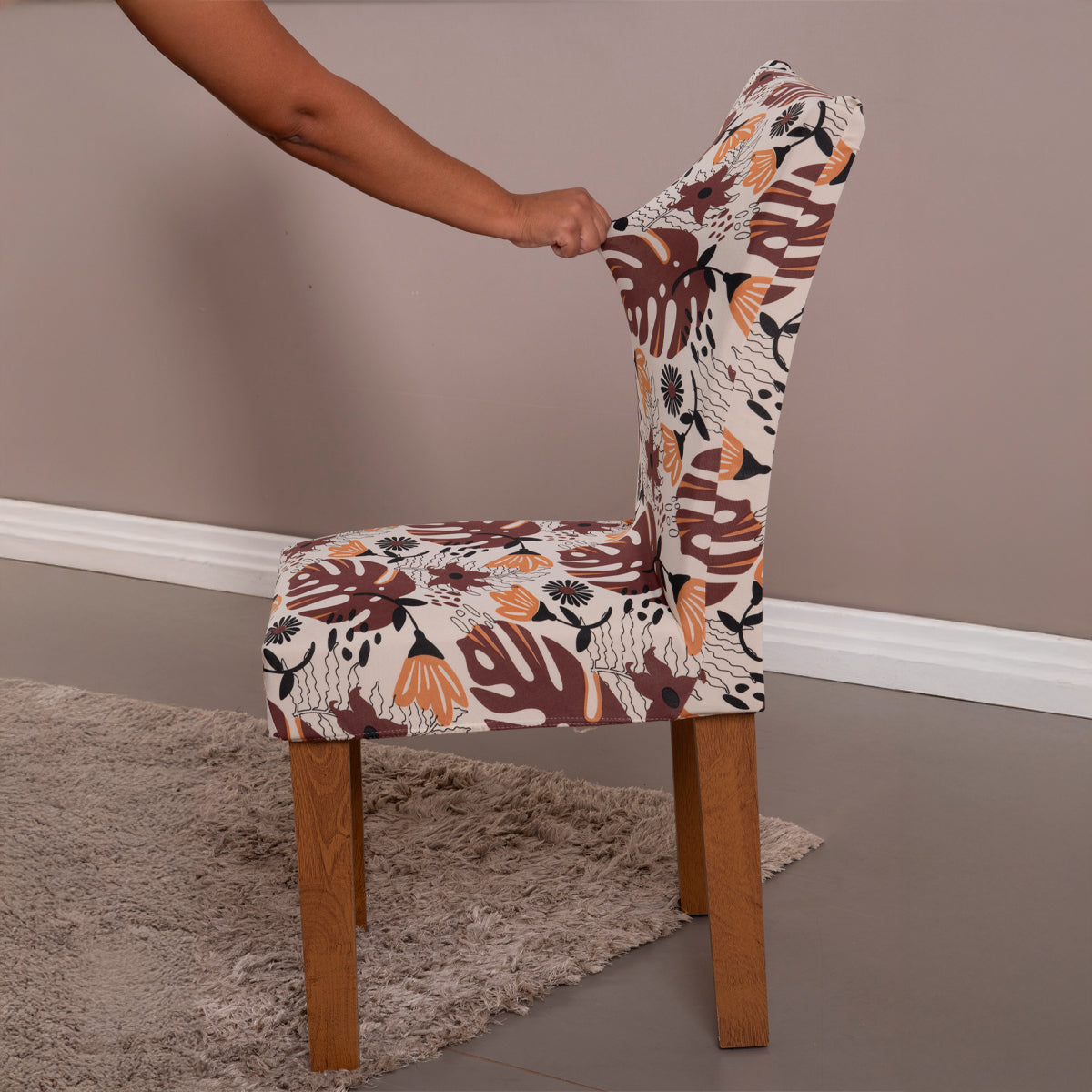 Capa para Cadeira de Jantar com Elástico Folhas da Selva