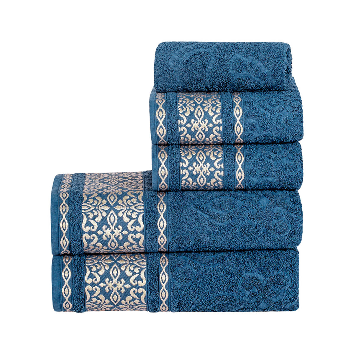 Jogo de Toalhas Essence 5 Peças 100% Algodão 450g/m² Marinho