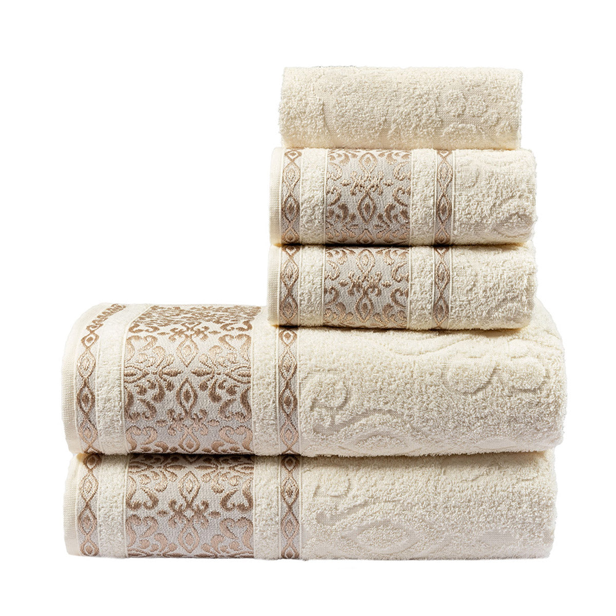 Jogo de Toalhas Essence 5 Peças 100% Algodão 450g/m² Pérola