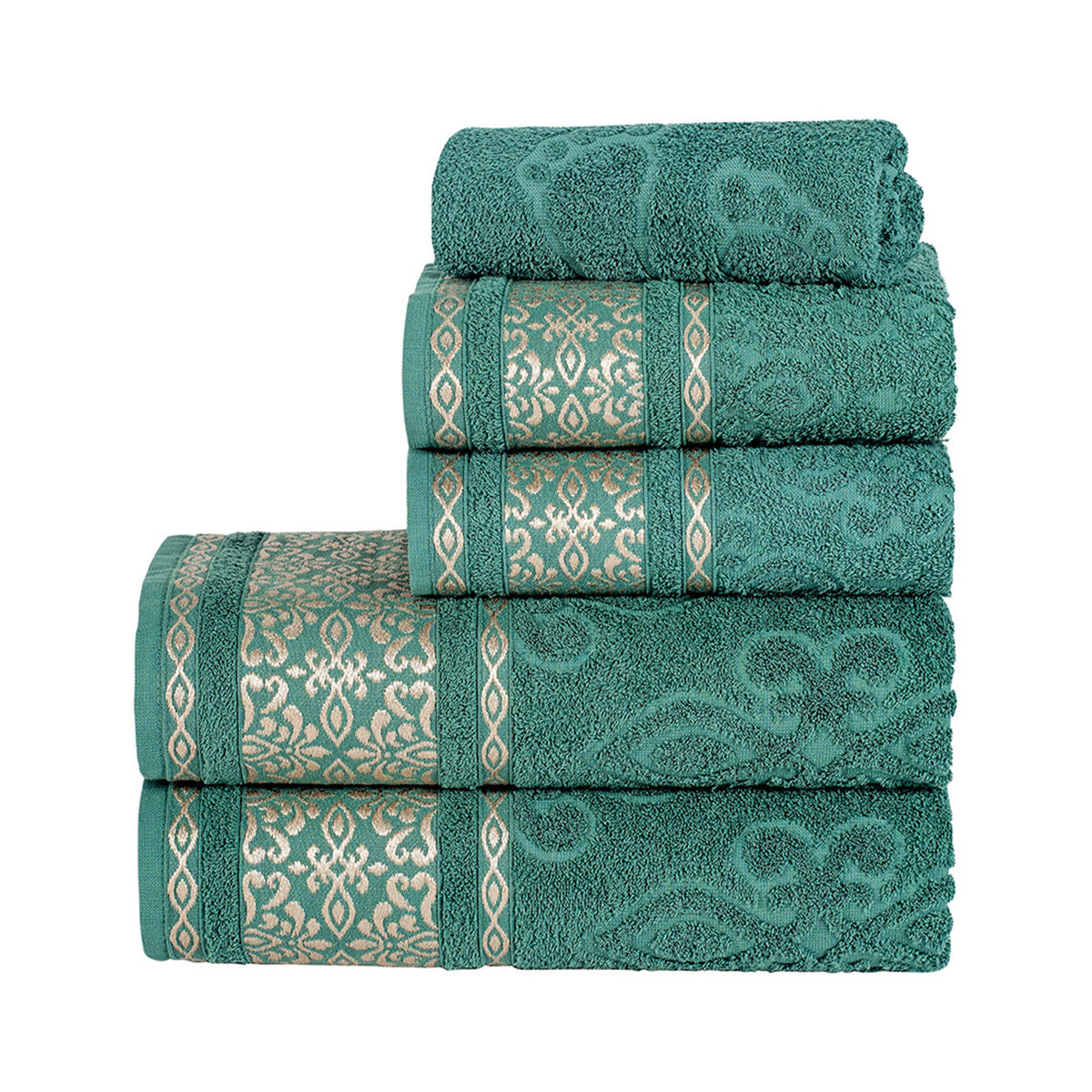 Jogo de Toalhas Essence 5 Peças 100% Algodão 450g/m² Verde
