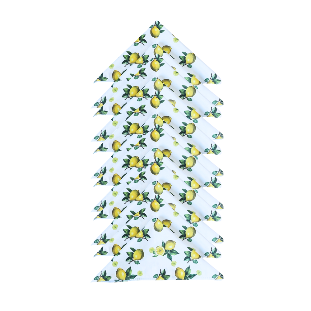 Kit 12 Guardanapos de Tecido Allegra Microfibra 35 x 35 cm Limão