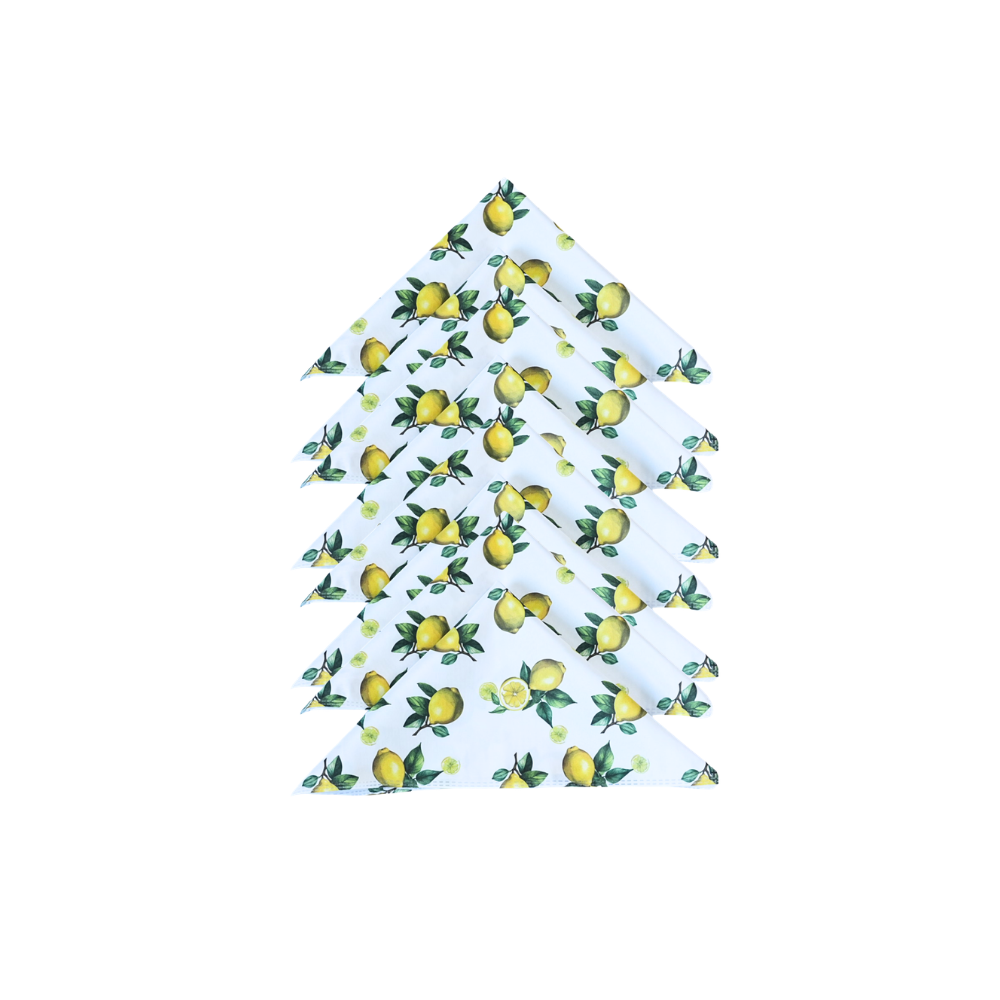 Kit 8 Guardanapos de Tecido Allegra Microfibra 35 x 35 cm Limão