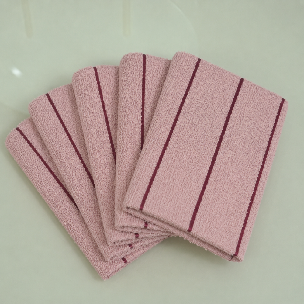 Kit 5 Panos de Copa Felpudo Bonjour 100% Algodão 70 x 45 cm Rosa