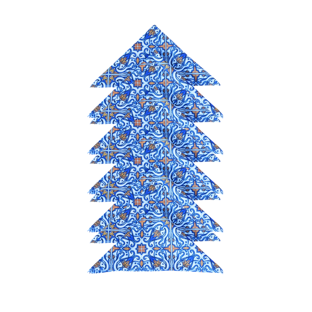 Kit 10 Guardanapos de Tecido Allegra Microfibra 35 x 35 cm Azulejo
