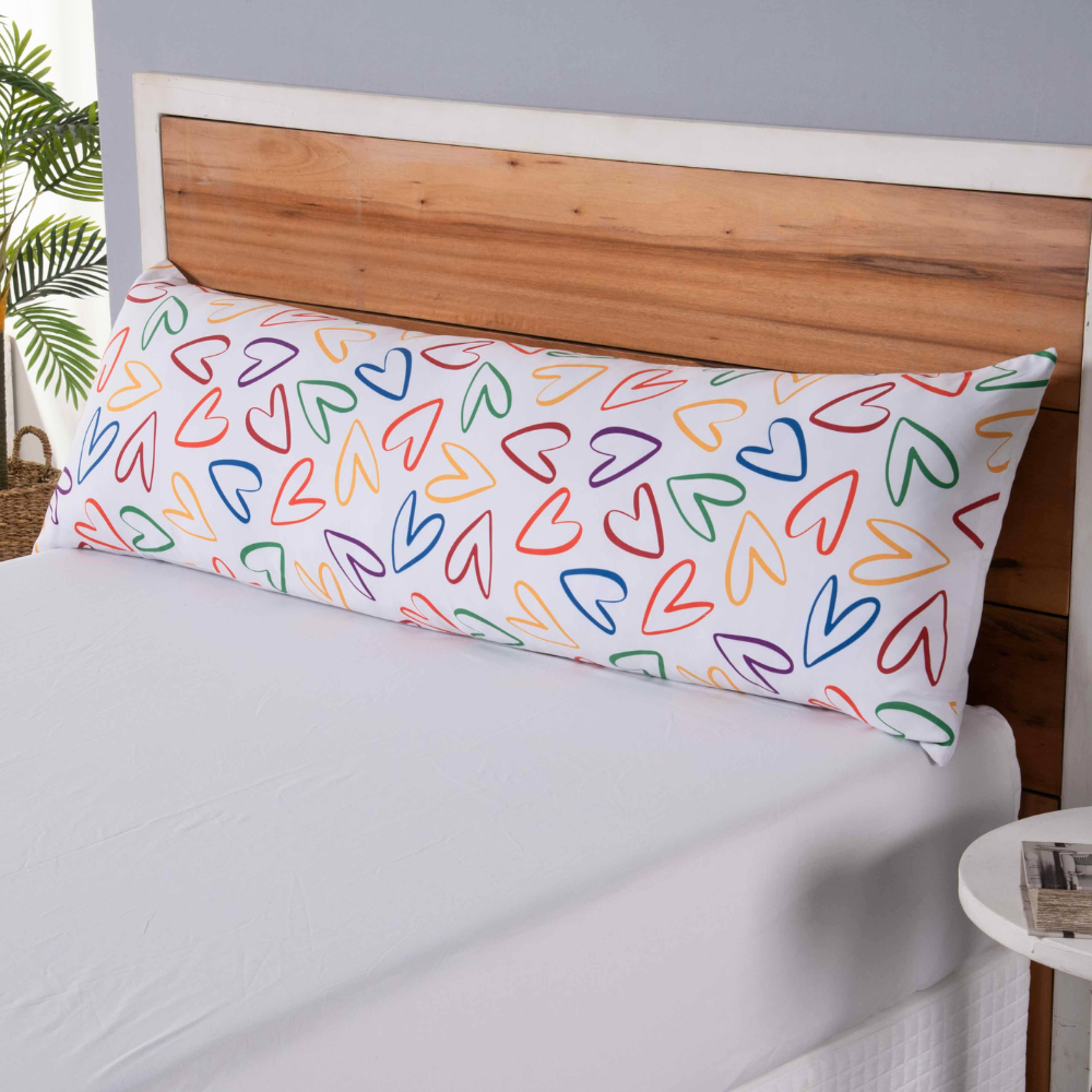 Fronha para Travesseiro Fofuxão 46 x 146 cm Microfibra com Zíper Love