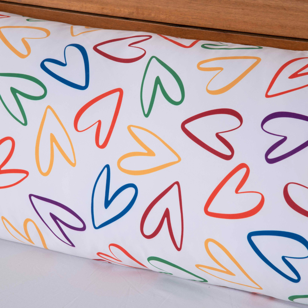 Fronha para Travesseiro Fofuxão 46 x 146 cm Microfibra com Zíper Love