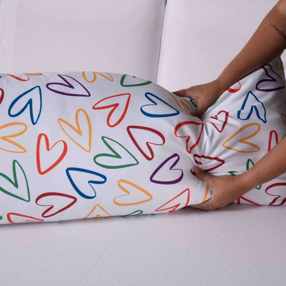 Fronha para Travesseiro Fofuxão 46 x 146 cm Microfibra com Zíper Love