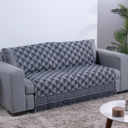 Manta para Sofá Luxor Jacquard com Franja 2,10 x 1,35 m Preto Palmeira