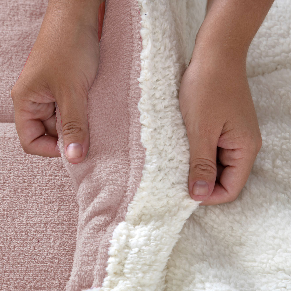Coberdrom Soft Queen Dupla Face Sherpa Carneiro 230 x 250 cm Rosa