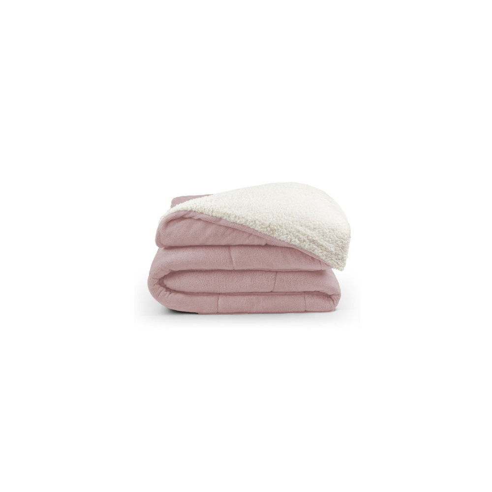 Coberdrom Soft Queen Dupla Face Sherpa Carneiro 230 x 250 cm Rosa