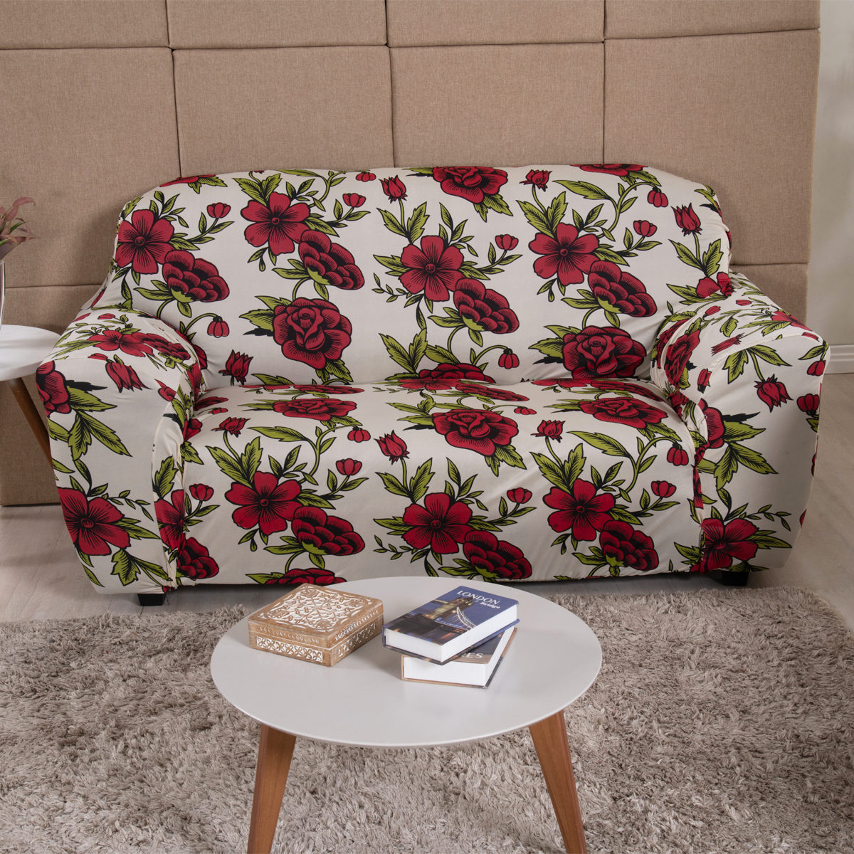Capa para Sofá Coladinha com Elástico em Volta Roseiral