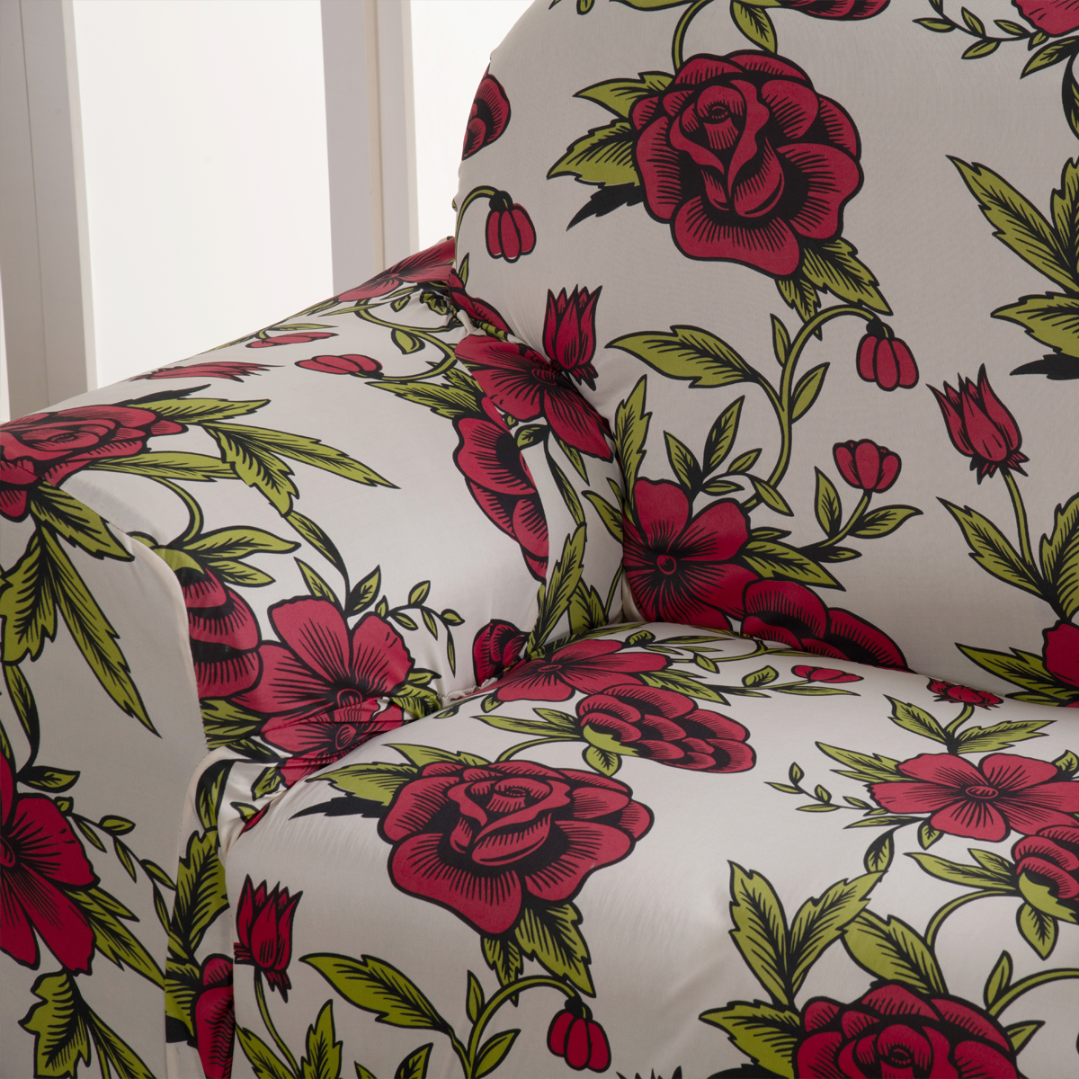 Capa para Sofá Coladinha com Elástico em Volta Roseiral