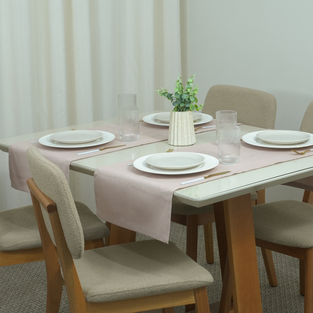 Caminho de Mesa Essence Tecido Linho 40 x 130 cm Rose