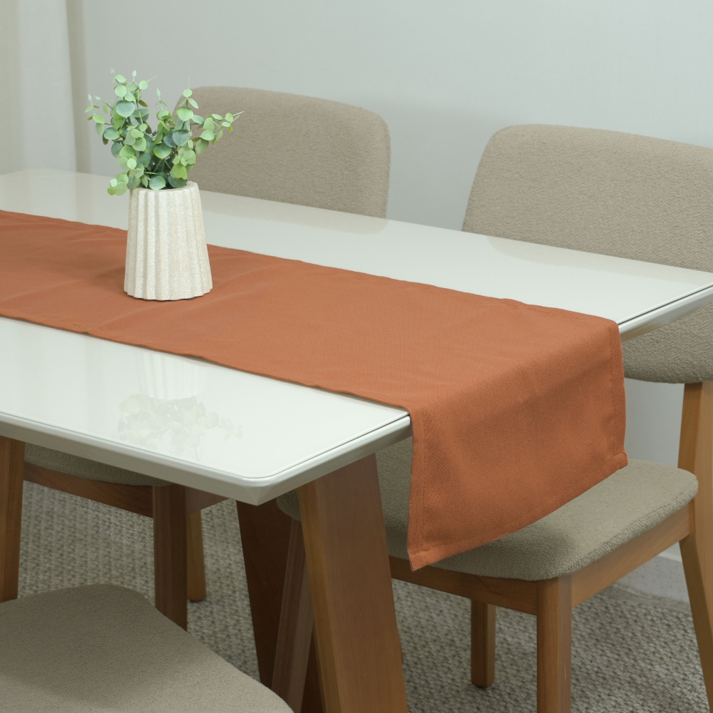 Caminho de Mesa Essence Tecido Linho 40 x 130 cm Terracota