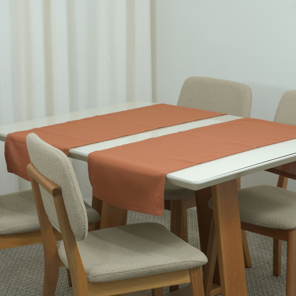 Caminho de Mesa Essence Tecido Linho 40 x 130 cm Terracota