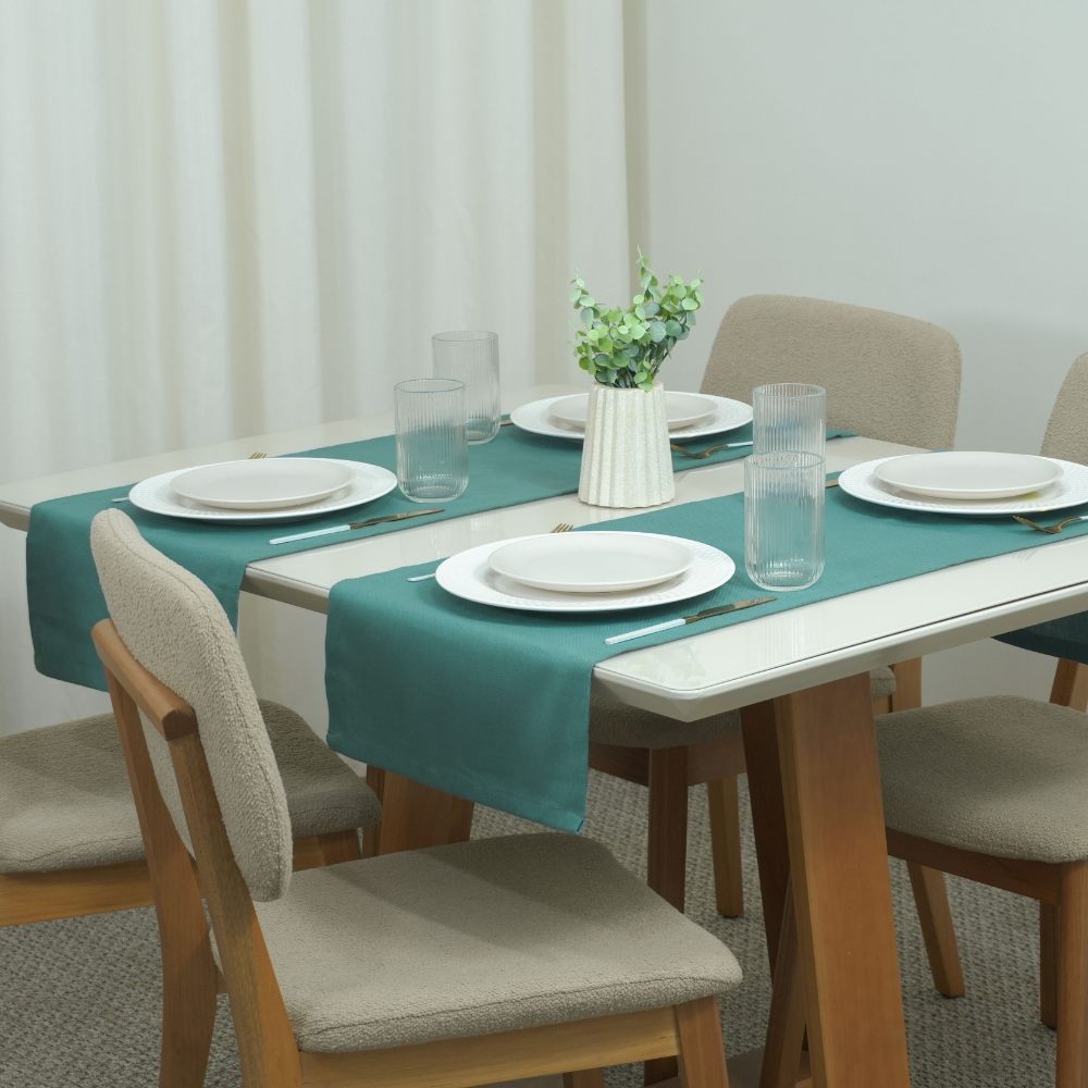 Caminho de Mesa Essence Tecido Linho 40 x 130 cm Verde