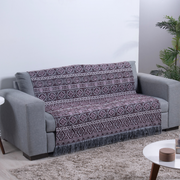 Manta para Sofá Luxor Jacquard com Franja 2,10 x 1,35 m Vinho Geométrico