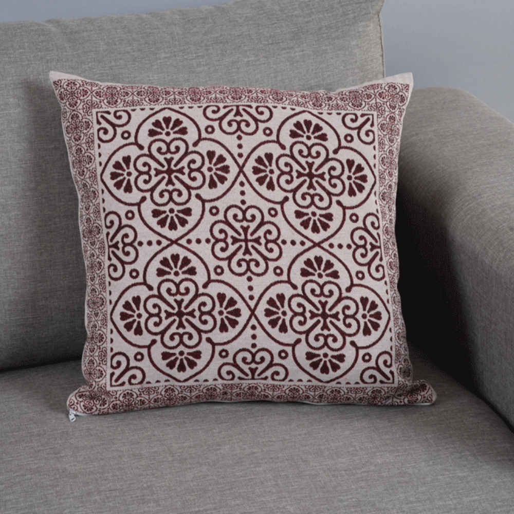 Capa para Almofada Grécia Jacquard 45 x 45 cm com Zíper 1 un Vinho