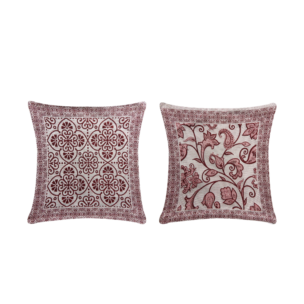 Capa para Almofada Grécia Jacquard 45 x 45 cm com Zíper 1 un Vinho